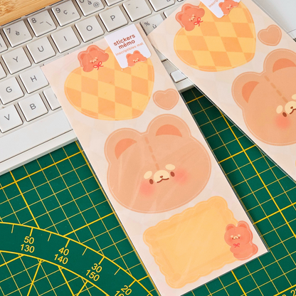 Planche de stickers façon mémo, inscriptible | Planche d'autocollant