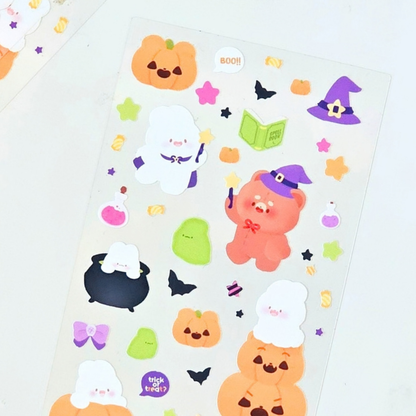 Planche de stickers Trick or Treat | Planche d'autocollant Halloween