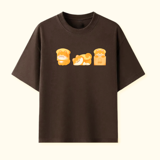 T-shirt Momiji pan à manches courtes | Brun