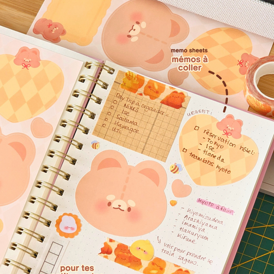 Planche de stickers façon mémo, inscriptible | Planche d'autocollant