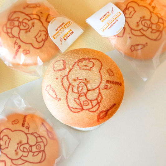 Badge effet pelluche cookie