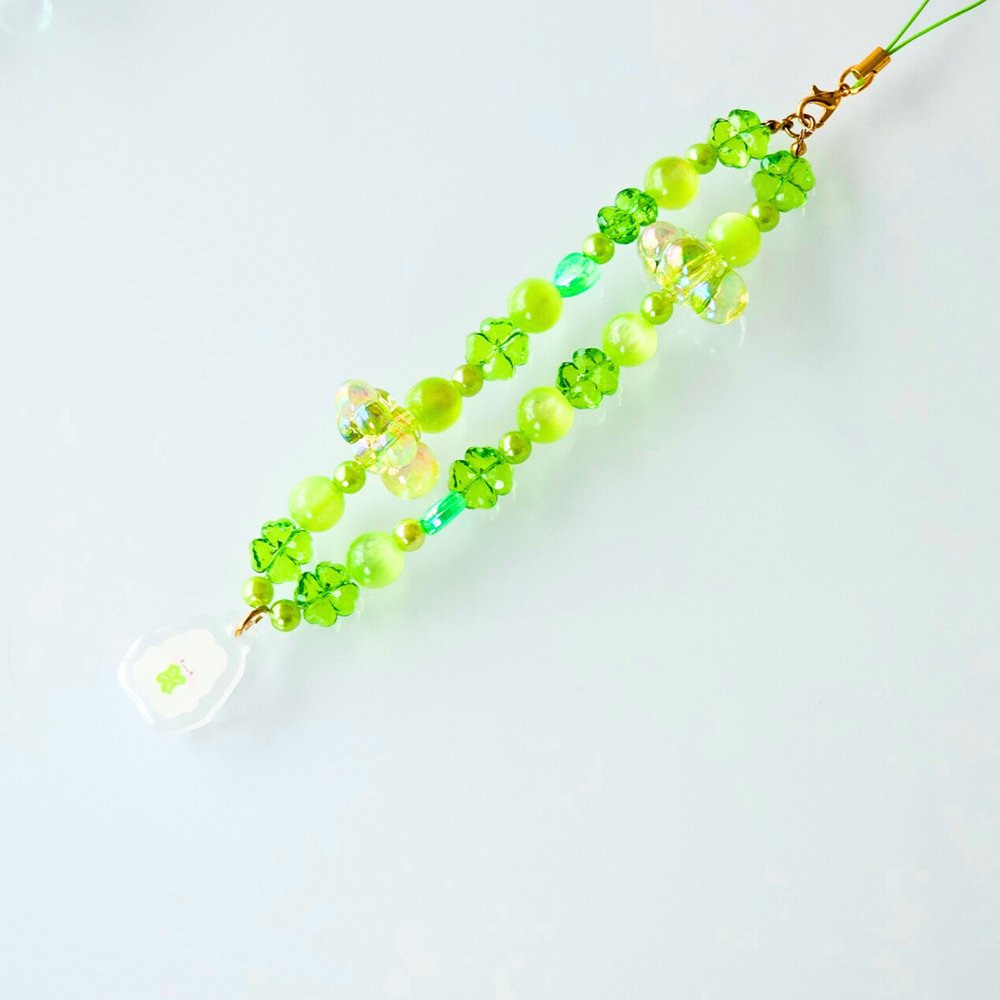 Charm de téléphone vert trèfle | accessoire de téléphone mignon | décoration de téléphone