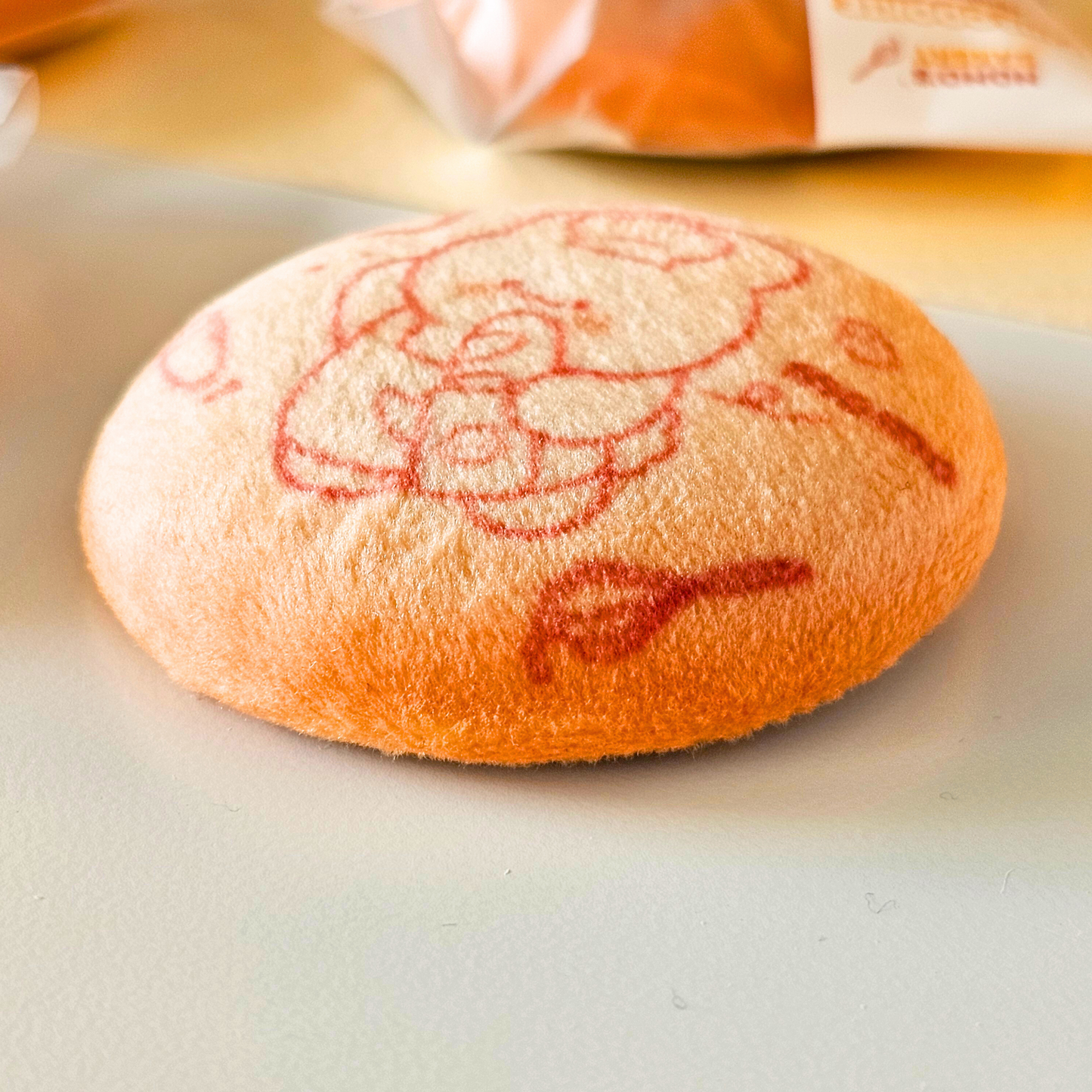 Badge effet pelluche cookie