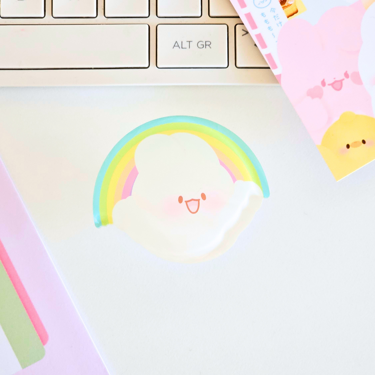 Phone grip momo arc-en-ciel | accessoires de téléphone mignon | support de téléphone mignon