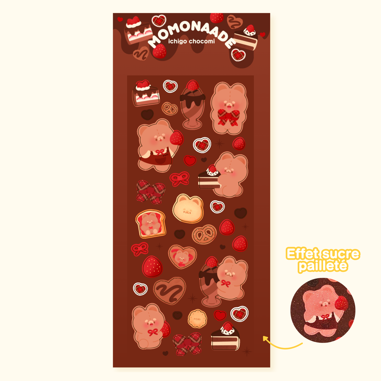 Planche de stickers choco Pomi | Planche d'autocollant