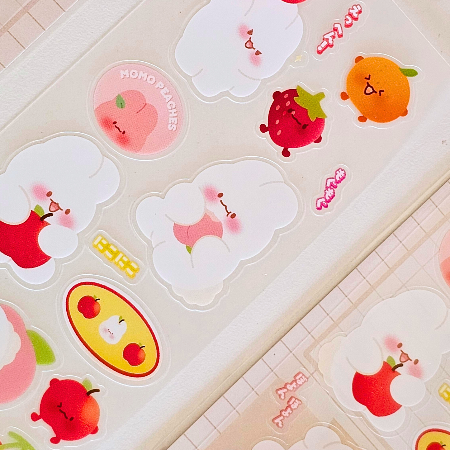 Planche de stickers fruit bords transparent | Planche d'autocollant