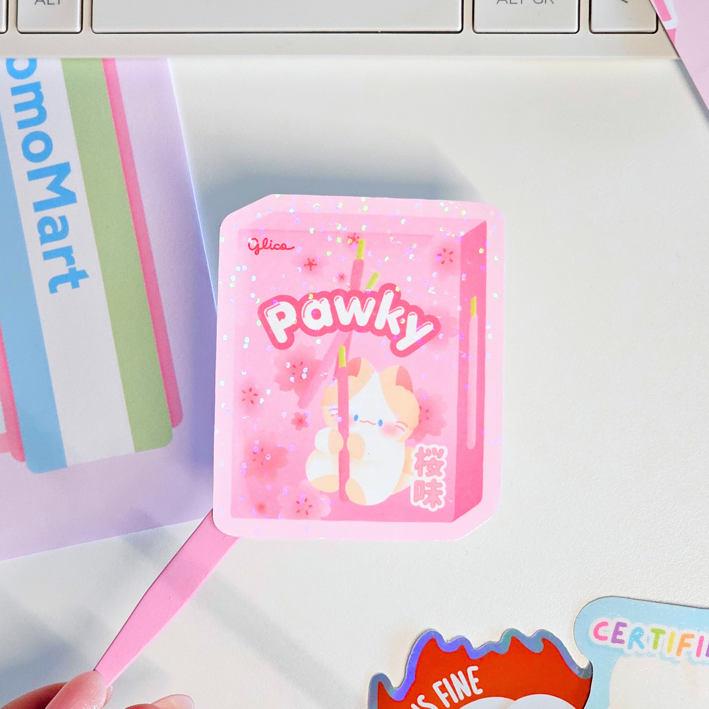 Sticker pawky sakura | Autocollant waterproof