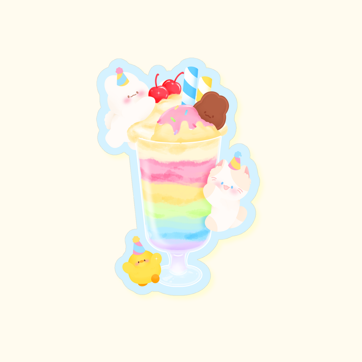 Parfait Sticker Sample Sticker rainbow parfait | Autocollant waterproof – Momonaade