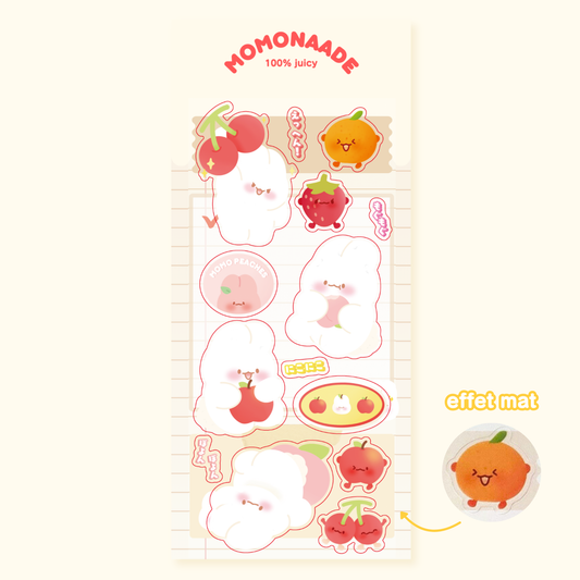 Planche de stickers fruit bords transparent | Planche d'autocollant