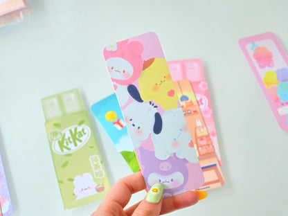 Marque-pages mignon, pastel, brillant, holographique, kit kat