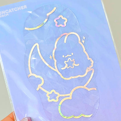 Sticker suncatcher | sticker attrape soleil | holographique, doré, rose gold | sticker fenêtre